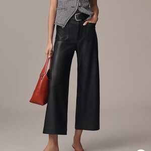 Maeve from Anthropologie - The Colette Faux Leather Crop Wide-Leg Pants, size 32